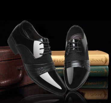 Signature GetUp - Men’s Business Casual Dress Shoes – Pointed Toe Leather Stitching | Breathable PU Upper & Rubber Sole