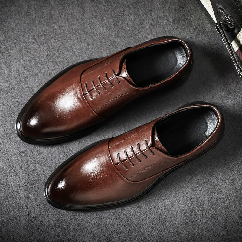 Signature GetUp - Men’s Pointed Toe Business Casual Leather Shoes – Office & Workwear Dress Shoes, Wear-Resistant Comfort Fit