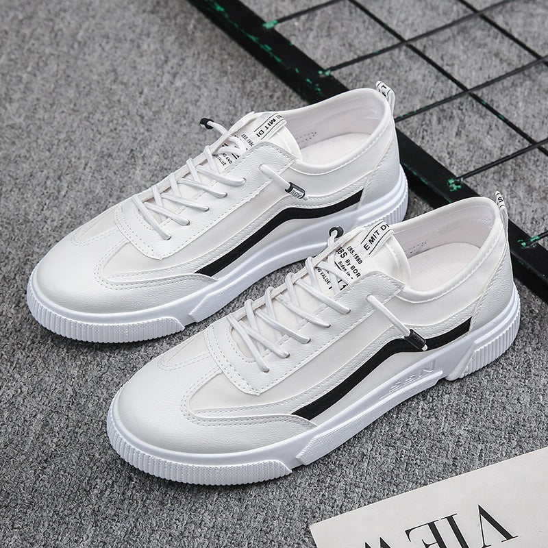 Signature GetUp Korean Style Men’s Sneakers – Casual Low-Top Breathable Canvas Shoes, All-Match Striped Design Youth Fashion Shoes