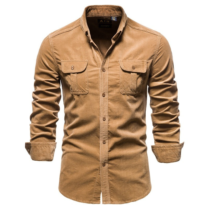 Signature GetUp Cotton Japanese Corduroy Slim Casual Men’s Shirt – Classic Men’s Corduroy Shirt for Everyday Style