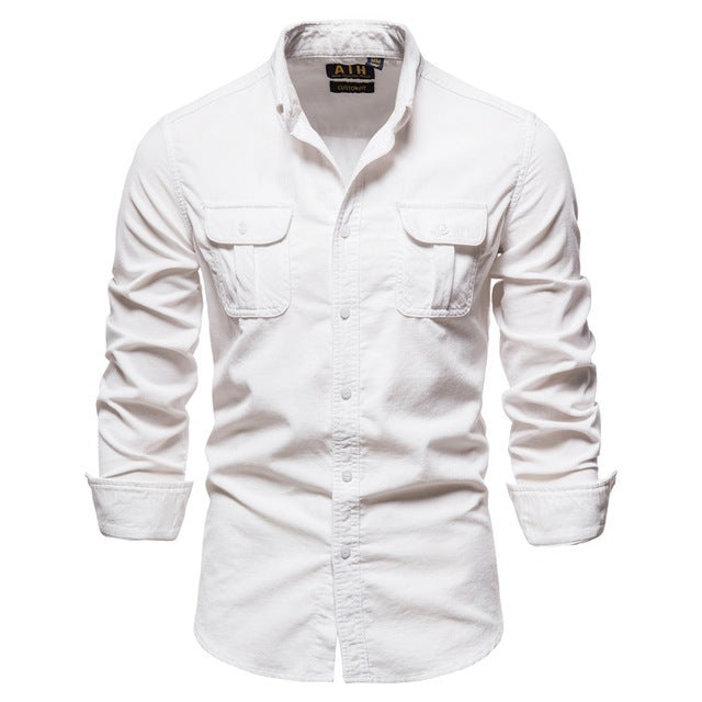 Signature GetUp Cotton Japanese Corduroy Slim Casual Men’s Shirt – Classic Men’s Corduroy Shirt for Everyday Style