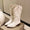 Signature GetUp USS Shoes Romina Women’s Western Boots – Plus Size Chunky Heel Pointed Toe Embroidered Cowboy Boots