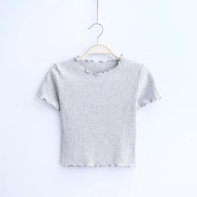 Signature GetUp Vintage O-Neck Women’s Short Sleeve T-Shirt – Retro Slim Fit Cotton Summer Top