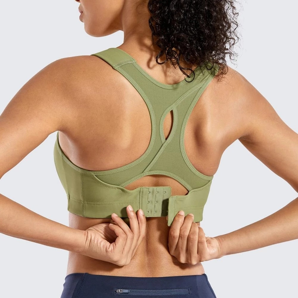 Signature GetUp Women’s Seamless Yoga Shockproof Crop Top – Anti-Vibration Running Gather Bra Vest | Large Size & Anti-Sagging Support