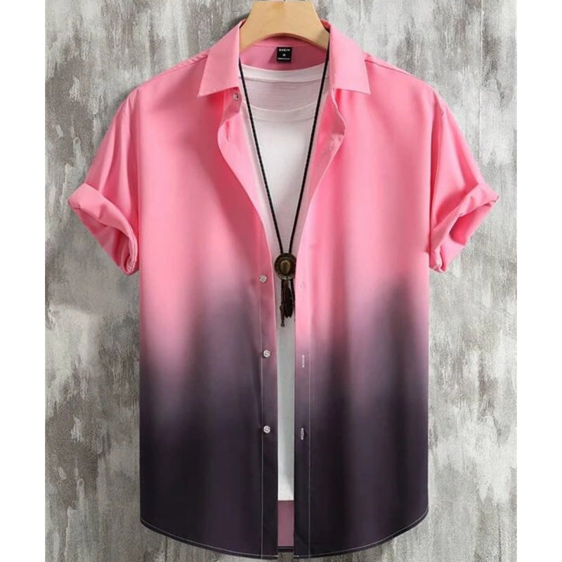 Signature GetUp 3D Digital Print Beach Party Men’s Casual Shirt – Dual Tone Viscose Button Down
