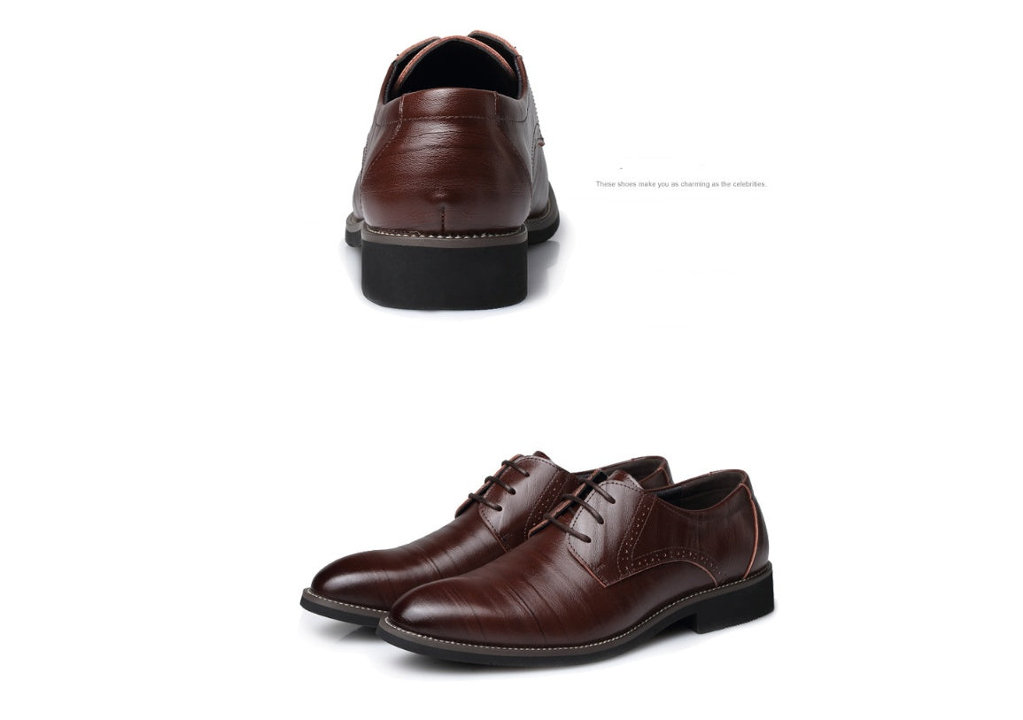 Signature GetUp - Men’s Large Size Business Leather Shoes – Formal Dress & Casual Rivet Style | Comfortable All-Season Footwear