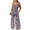 Signature GetUp Bloom & Move: Floral Sleeveless Jumpsuit – Bohemian Spaghetti-Strap Wide-Leg Overalls, Retro Chic Women’s Fashion