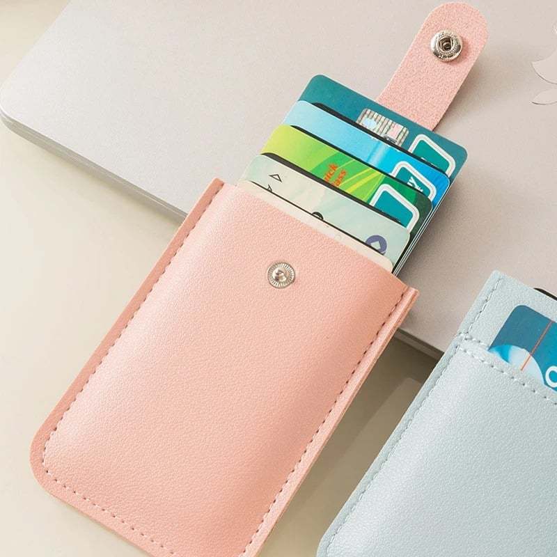 Signature GetUp - Laminated Concealed Pull-out Card Holder Bag – PVC, Lock Closure, Macaron Colors for Convenient Storage