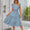 Signature GetUp - New Ruffled Sleeveless V-Neck Dress for Women | Elastic Waist A-Line Summer Fashion Dress