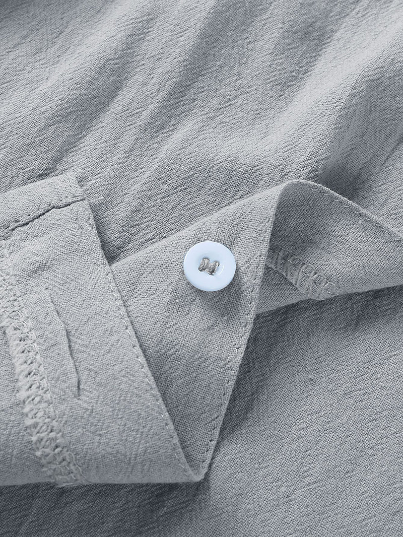 Signature GetUp - Men's Casual Button-Down Shirt - Short Sleeve Beach Shirt in Linen Cotton | Stylish Summer Tops