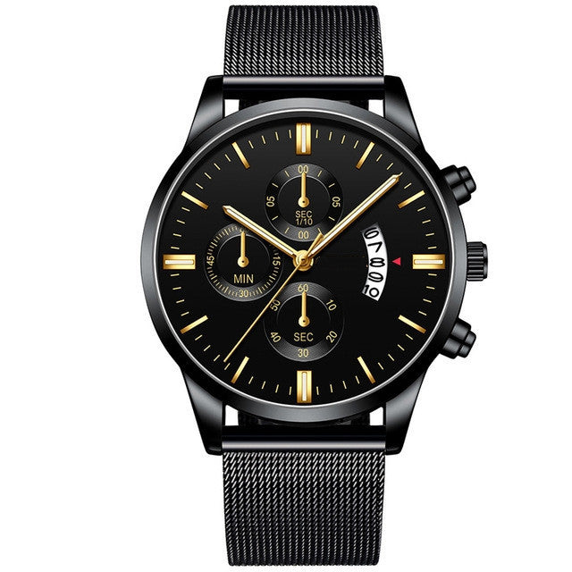 Signature GetUp - Men's Business Luxury Quartz Watch – Stainless Steel Mesh Band | Analog Display