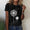 Signature GetUp Dandelion Print Women’s Crew Neck T-Shirt – Casual Patchwork Short Sleeve Loose Pullover Top