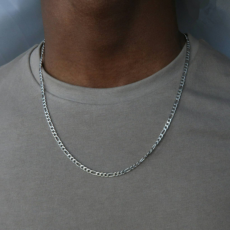 Signature GetUp Fashion New Figaro Chain Necklace – Men’s Simple Gold or Silver Alloy Chain in Multiple Lengths