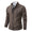 Signature GetUp Men's Casual Solid Color Stand Collar Fleece Warm Zipper Cardigan – Loose Fit Knitted Sweater Jacket