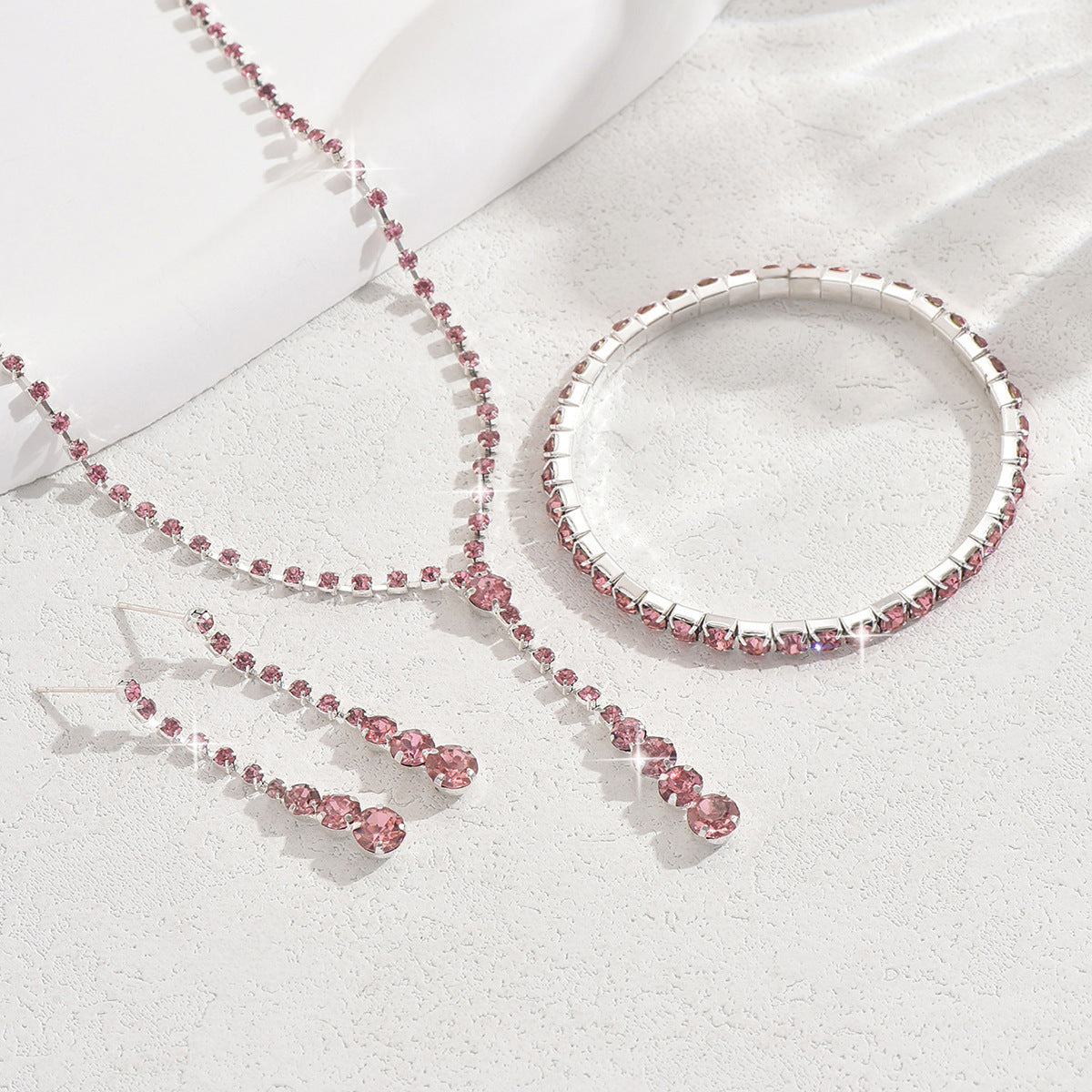 Signature GetUp Bridal Jewelry Set – 5 Pieces of Women’s Minimalist Claw Chains with Earrings, Necklace, and Bracelet for Wedding & Photography