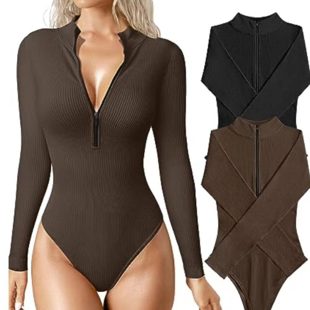 Signature GetUp Women’s Seamless Zipper Jumpsuit – Slimming Long Sleeve Romper Shapewear | Trendy & Comfortable Fit