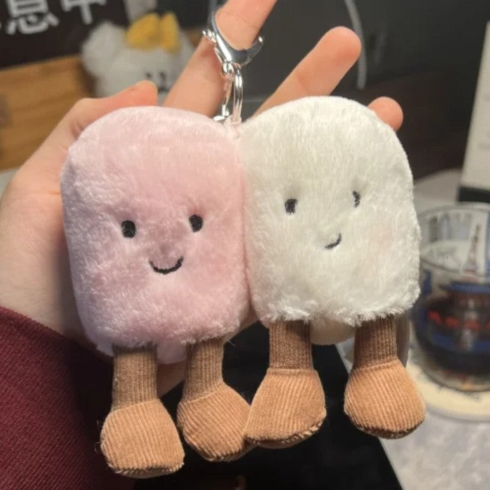 Signature GetUp Amuseables Pair of Marshmallows Bag – Plush Cotton Candy Pendant Keychain for Kids & Teens