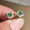 Signature GetUp Eternity Green CZ Stud Earrings – Women’s Gold Color Luxury Zircon Jewelry, Elegant Bridal & Party Accessories