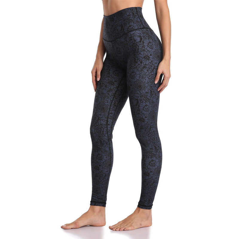 Signature GetUp Women's Align High-Rise Yoga Pants – Printed Hip-Lifting Skinny Leggings for Autumn & Winter