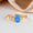 Signature GetUp October Opal Birthstone Ring – Oval White Opal Moon Retro Ring with Diamond Accents in Rose Gold, Gold, or Silver
