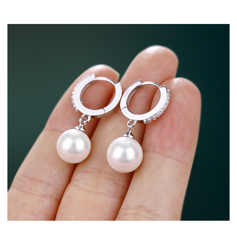 Signature GetUp Natural Freshwater Pearl Earrings – Elegant 925 Sterling Silver Women’s Jewelry, Timeless Korean Style