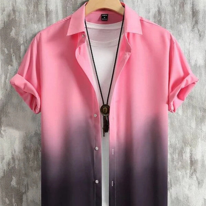 Signature GetUp 3D Digital Print Beach Party Men’s Casual Shirt – Dual Tone Viscose Button Down