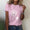 Signature GetUp Dandelion Print Women’s Crew Neck T-Shirt – Casual Patchwork Short Sleeve Loose Pullover Top