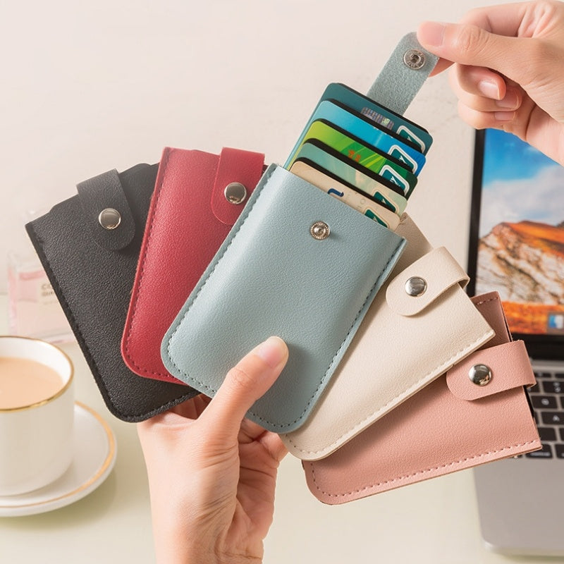 Signature GetUp - Laminated Concealed Pull-out Card Holder Bag – PVC, Lock Closure, Macaron Colors for Convenient Storage