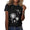 Signature GetUp Dandelion Print Women’s Crew Neck T-Shirt – Casual Patchwork Short Sleeve Loose Pullover Top