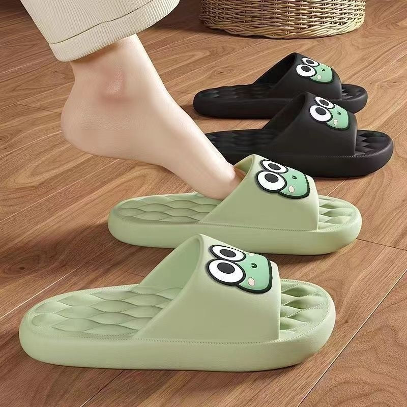 Signature GetUp Women’s Cartoon Frog Slides – Cute Non-Slip Indoor Platform Sandals | Summer PVC Flip Flops