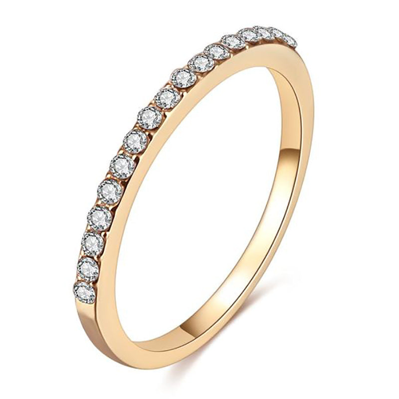 Signature GetUp Women’s Thin CZ Ring – Simple & Elegant Wedding Micro-Inlaid Zircon Band in Silver, Gold & Rose Gold