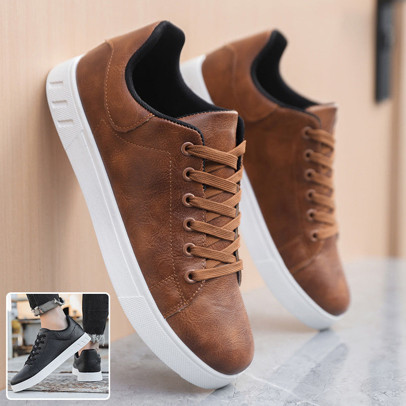 Signature GetUp | Classic Canvas Sneakers – Men’s Black & Dark Brown Converse Style Casual Sneakers