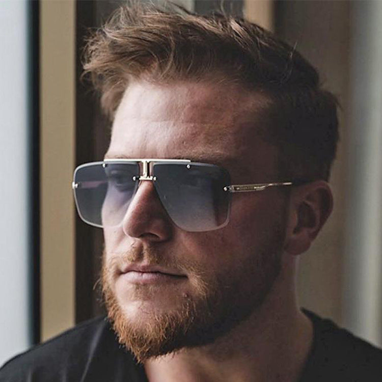 Signature GetUp - Men’s Retro Square Frame Sunglasses – UV400 Protection, Vintage Style, Metal Frame, Classic Shades for Everyday Wear