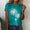 Signature GetUp Dandelion Print Women’s Crew Neck T-Shirt – Casual Patchwork Short Sleeve Loose Pullover Top